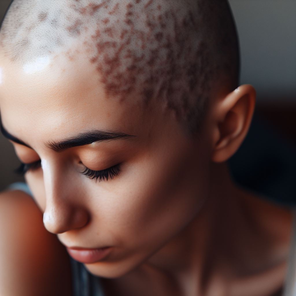 persona con alopecia areata