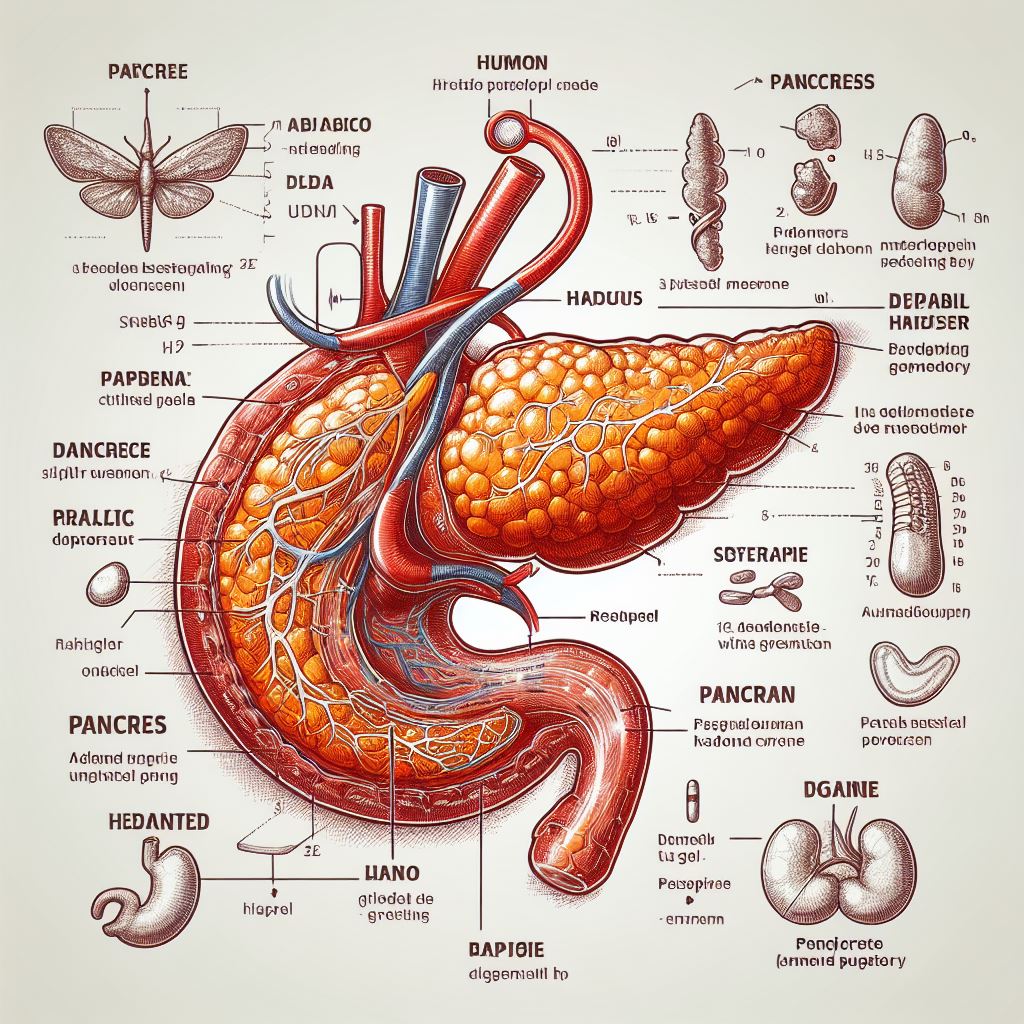 Representación de un pancreas y el daño de la diabetes tipo 2